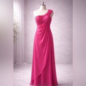 Mori Lee by Madeline Gardner One-Shoulder Formal Gown – Size 2 – Pink